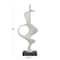 28" White Polystone Abstract Sculpture with Black Base